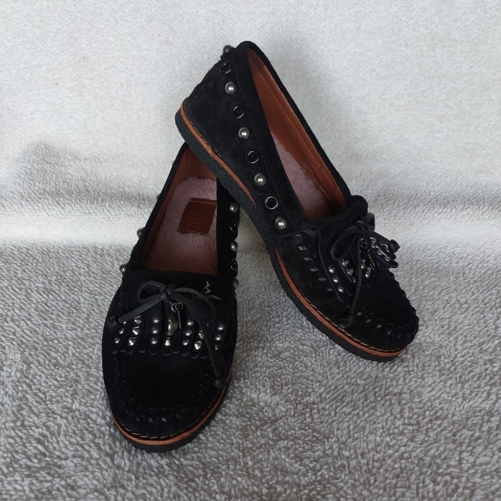 Coach Rexy Roccasin Embellished Moccasin Flats - Picture 2 of 6